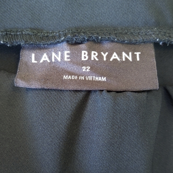 Lane Bryant Black Pull On High Rise Straight Leg Pants Zipper Pockets Career - Picture 8 of 9
